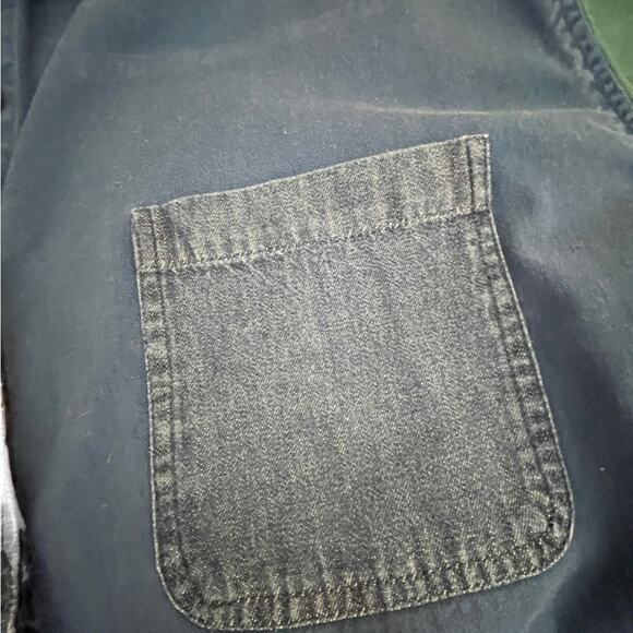 VTG 90s Details denim color blocked button down shirt size large unisex - Picture 2 of 9